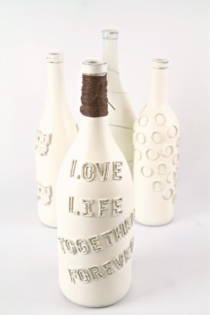 decorated wine bottles