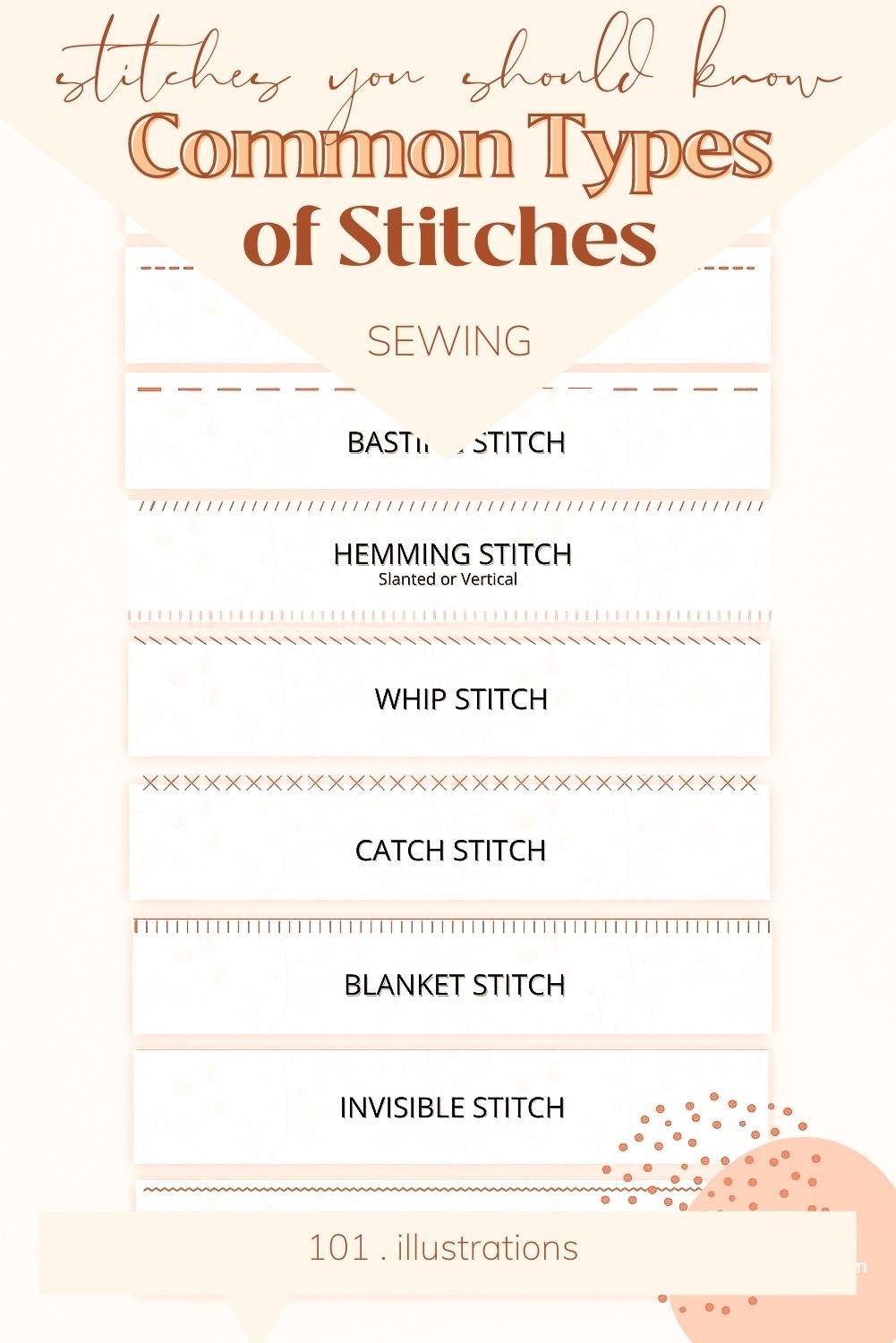 COMMON TYPES OF SEWING STITCHES